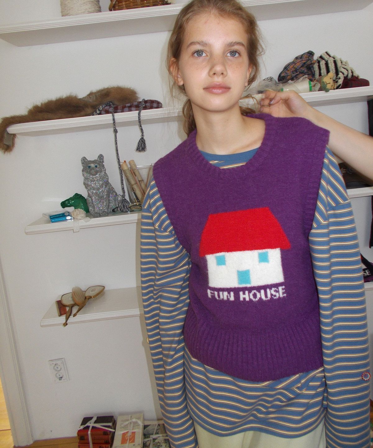 펀프롬펀(FUNFROMFUN) Fun House Knit Vest, Purple