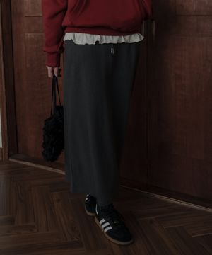 슬림핏 테리 맥시 스커트