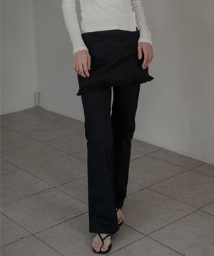 레이어드 러플 스커트팬츠