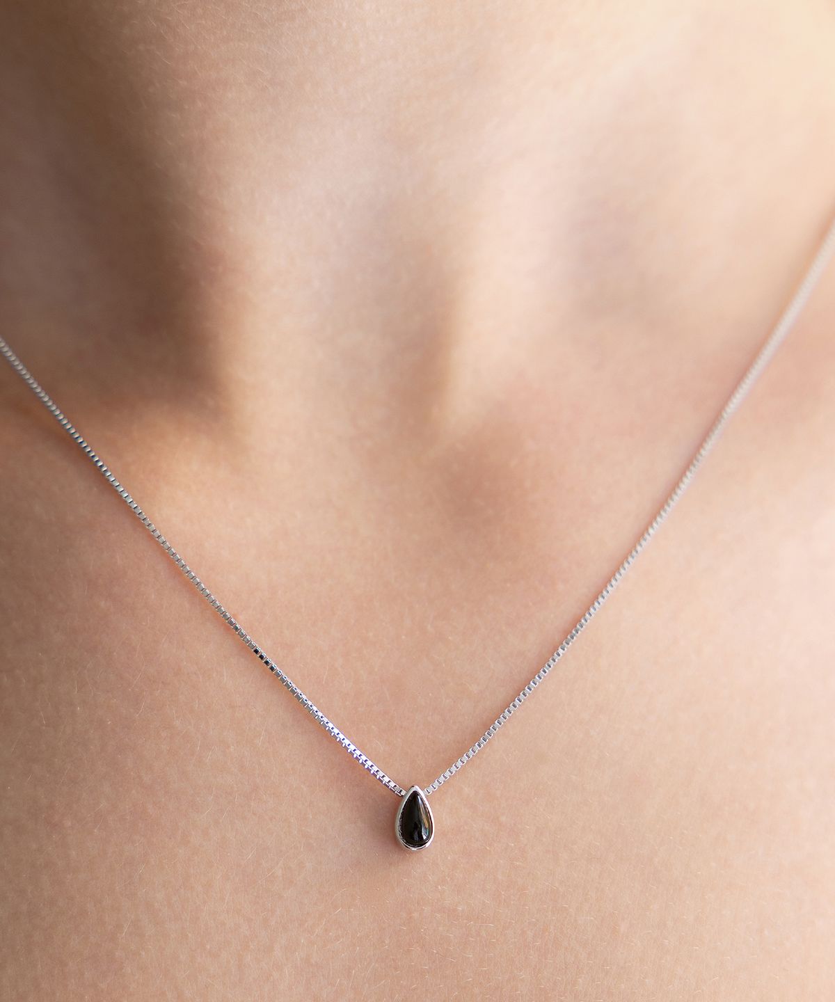 타티아나(TATIANA) (실버925) 미니 워터드롭 팬던트 목걸이 NZ2516 오닉스