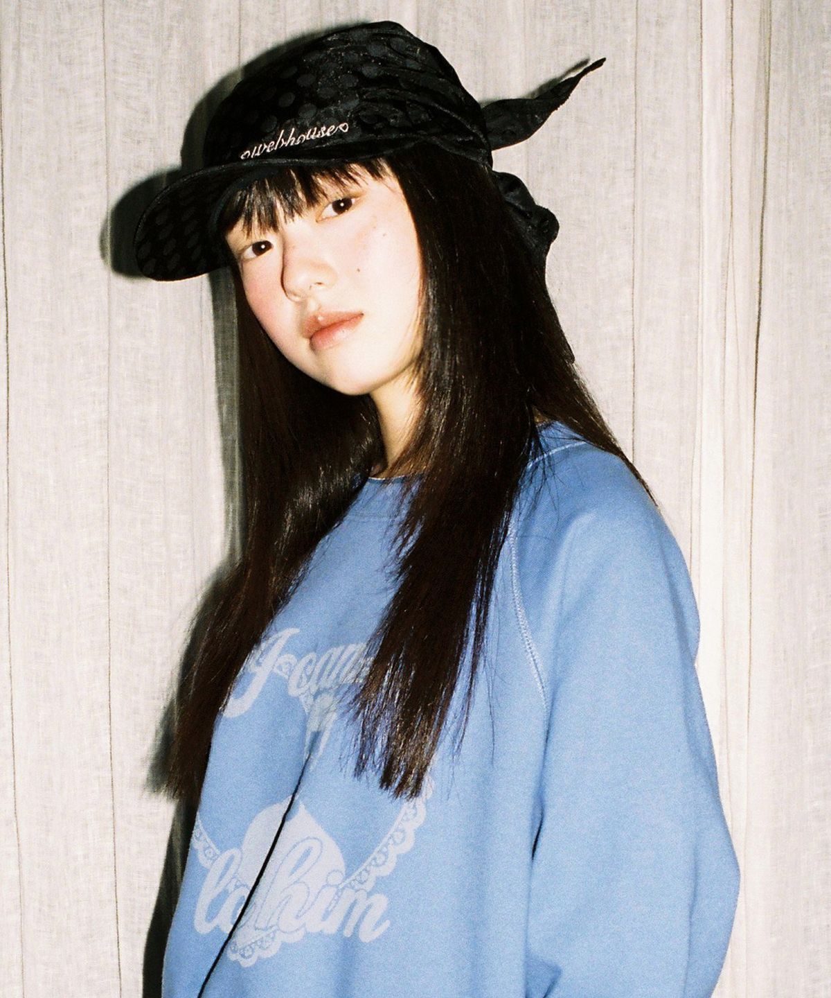 웹하우스(WEBHOUSE) 도트 스카프 캡 - 블랙