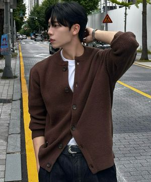 [ON][COMFY]울 혼방 라운드넥 세미 오버핏 가디건 - 5color