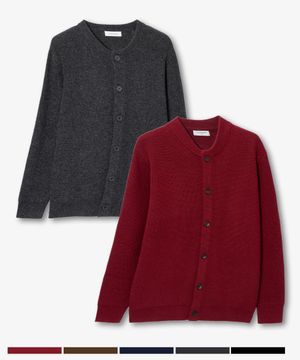 [ON][SET][COMFY]울 혼방 라운드넥 세미 오버핏 가디건 - 5color