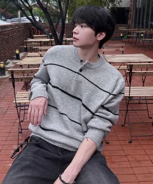 [ON][COMFY][헨리넥or케이블 선택]울 혼방 오버핏 니트 시리즈 - 12color