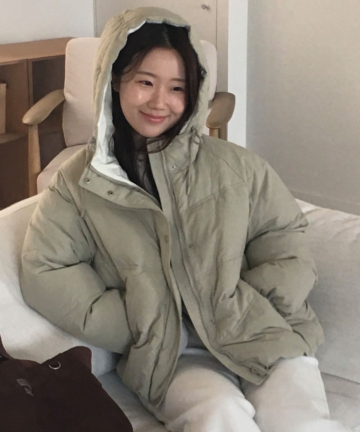 마인드브릿지 우먼(MIND BRIDGE WOMEN) [W]두굿_후드 스트링 패딩 점퍼 - 2color
