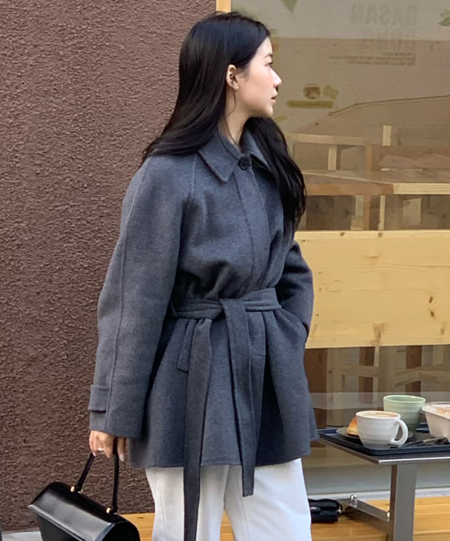 MUSINSA | MINDBRIDGE WOMEN [W] Handmade Belted Half Coat - 2 colors