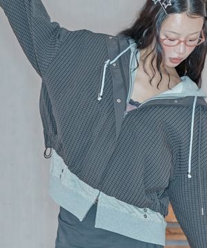 [서지수PICK] 체크 후드 점퍼_MIWJJFT31C