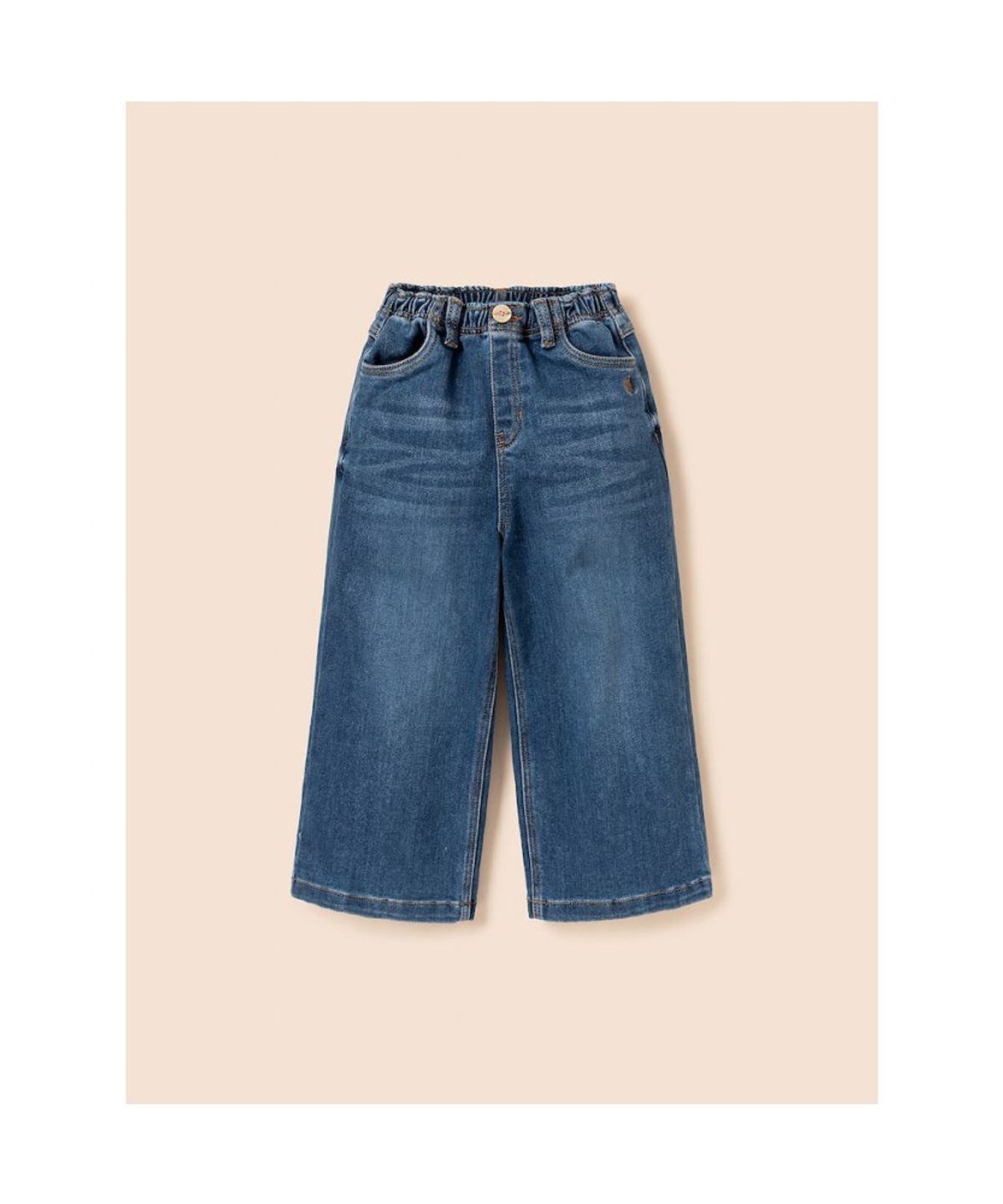 빈폴 키즈(BEANPOLE KIDS) [DENIM] 여아 기모 데님 세미 와이드핏 팬츠  블루 (BI5X21G02P)