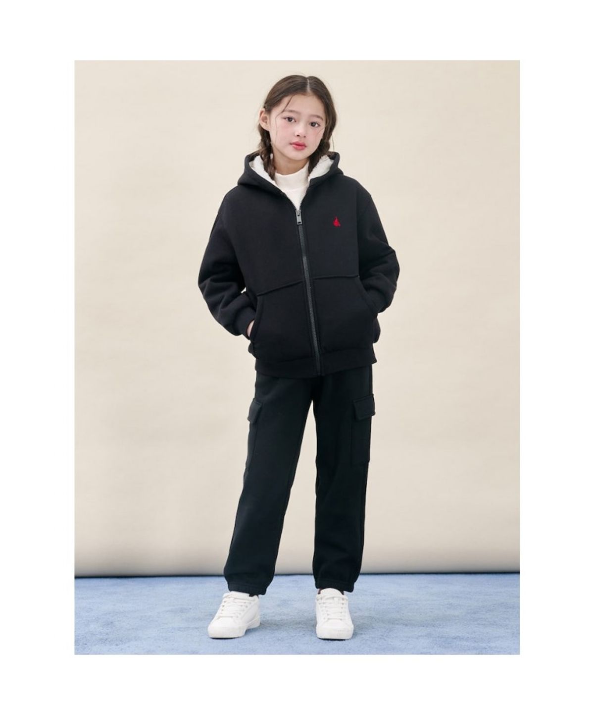 빈폴 키즈(BEANPOLE KIDS) 면기모 스웨트 팬츠  블랙 (BI5X21U025)