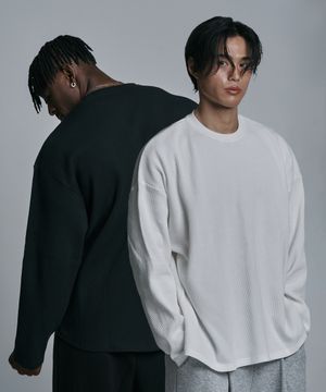[2PACK] 와플 루즈핏 롱슬리브