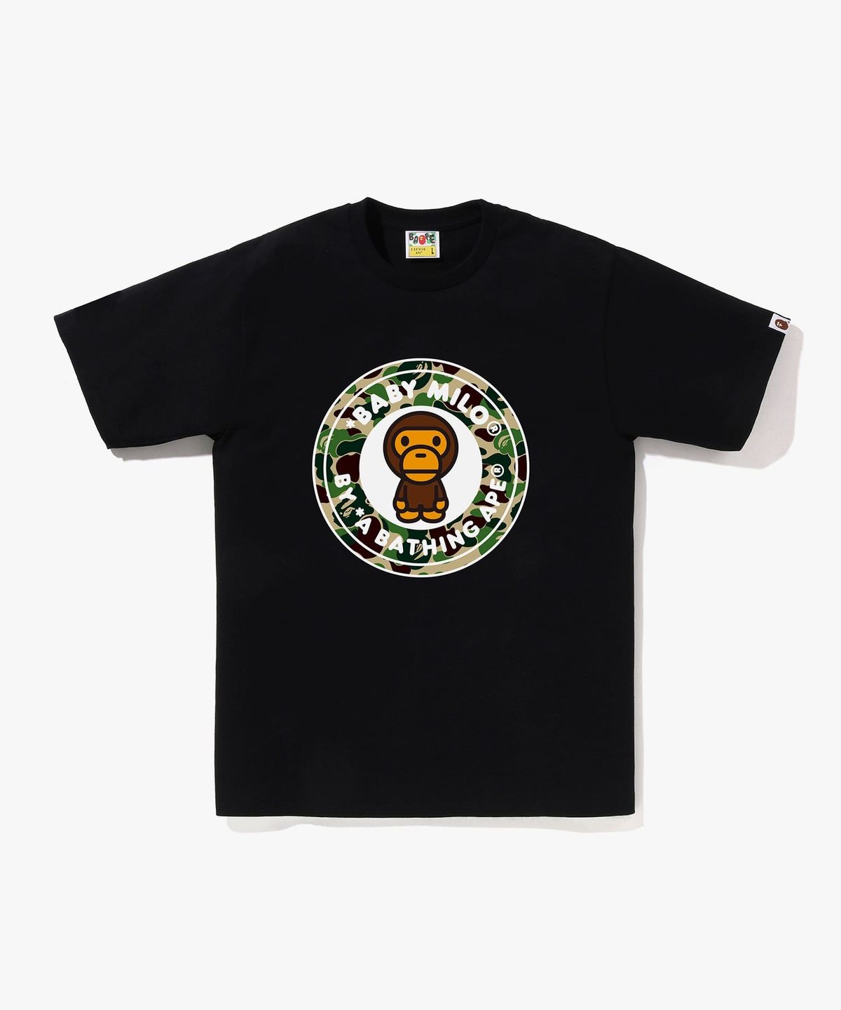 베이프(BAPE) ABC 카모 마일로 비지 웍스 티셔츠(M) BLACK/GREEN