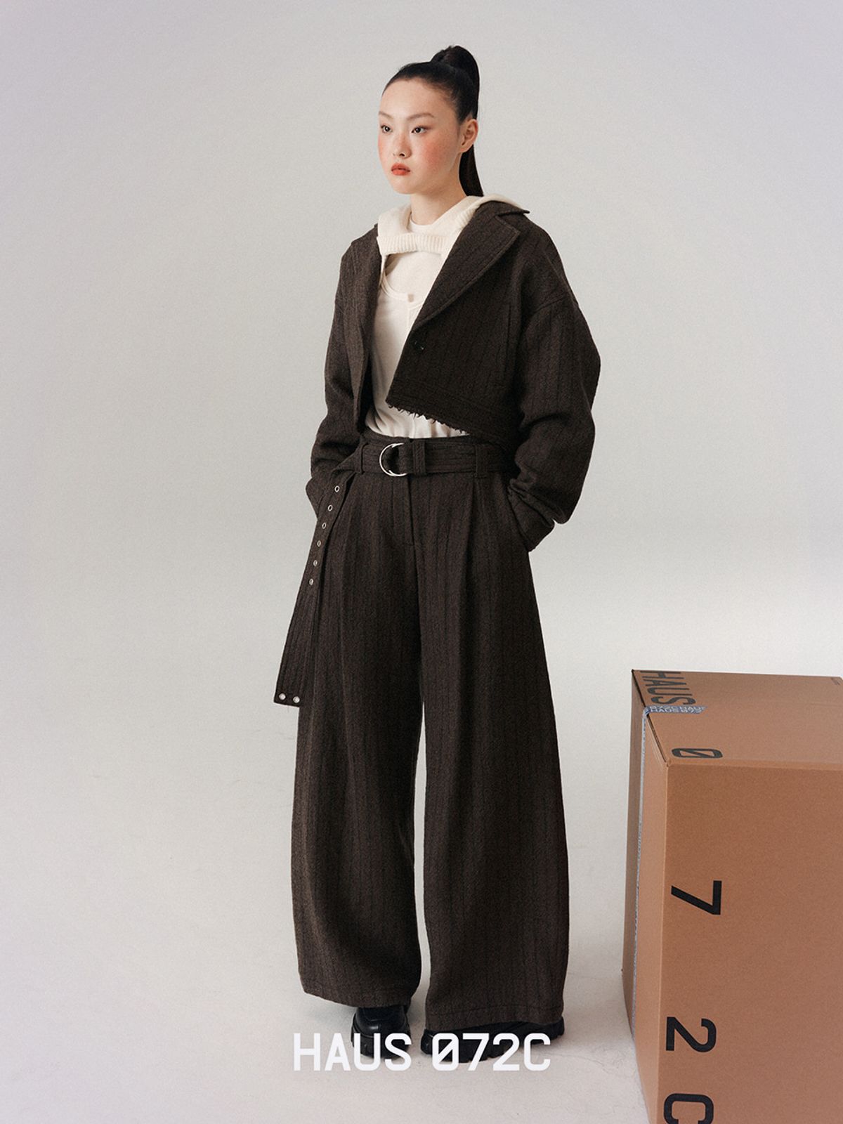 하우스공칠이씨(HAUS072C) STRIPE VINTAGE PANTS BROWN