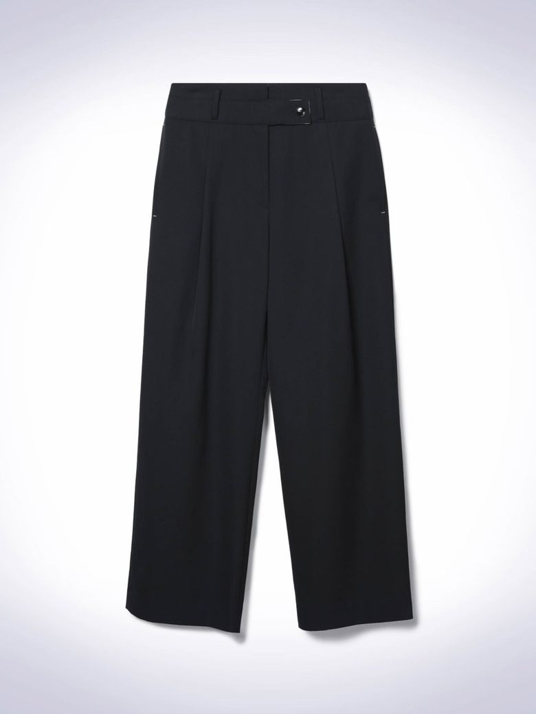 BAY ONE-TUCK PANTS NAVY