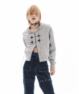 펑크 슬래쉬 후드 집업