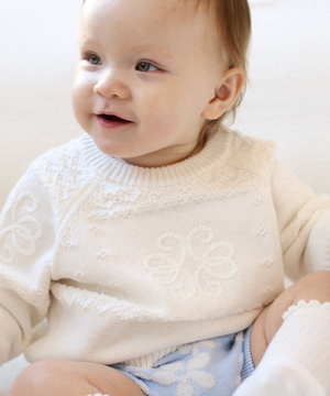 [KIDS]스노우 로고 니트 화이트