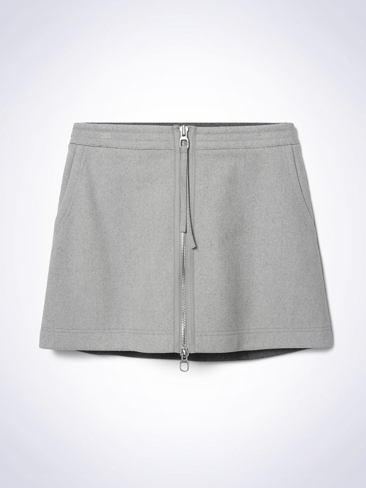 하우스공칠이씨(HAUS072C) TWO-TONE LAYERED SKIRT LIGHT GREY