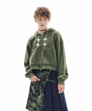 펑크 슬래쉬 후드 집업