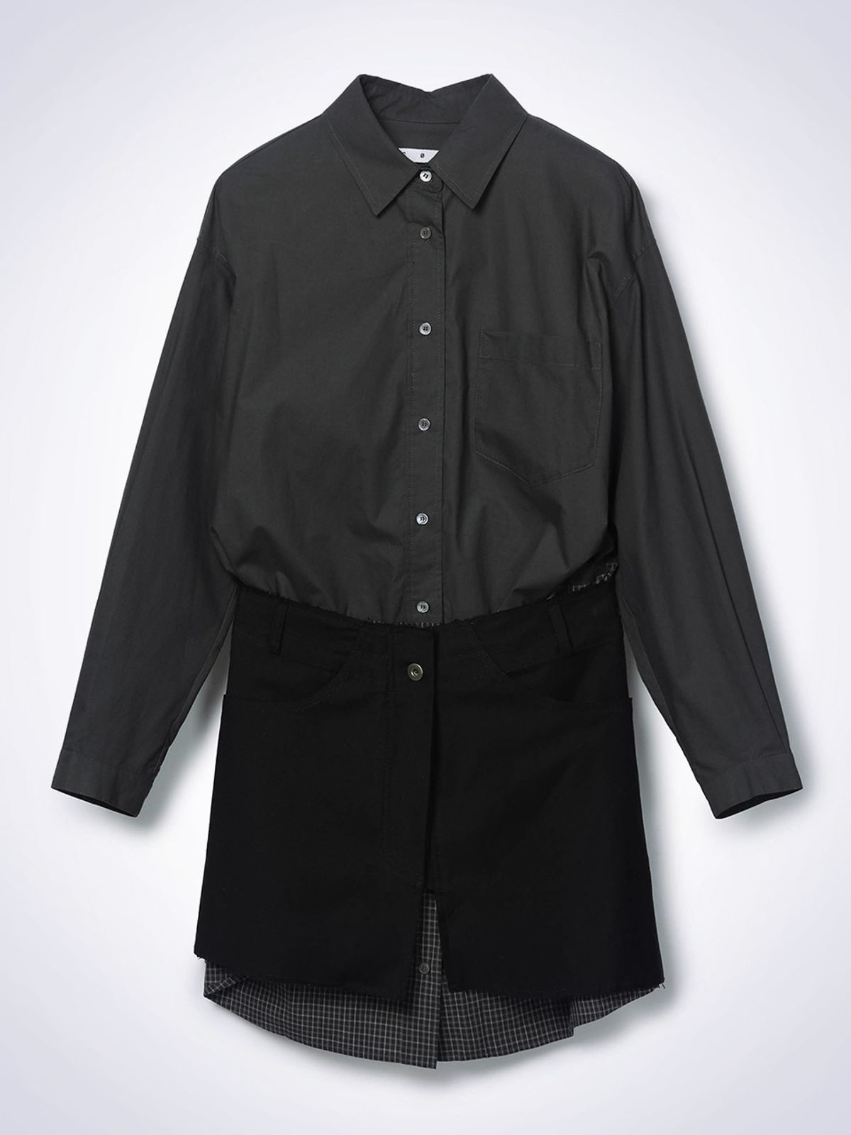 하우스공칠이씨(HAUS072C) PICOT LAYERED ONE-PIECE DARK GREY