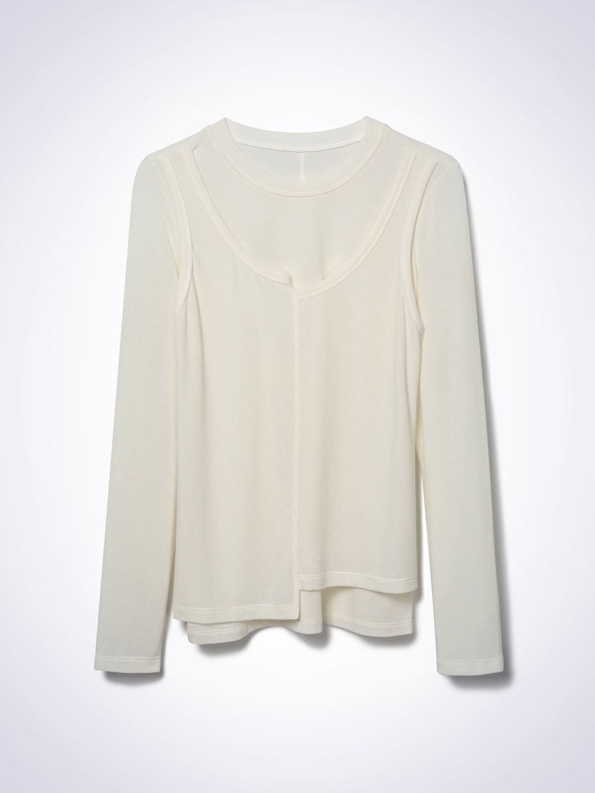 하우스공칠이씨(HAUS072C) SHEER LAYERED T-SHIRT IVORY