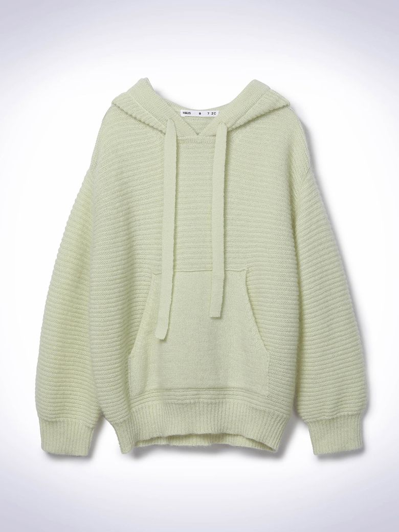 KID MOHAIR HOOD KNIT LIME