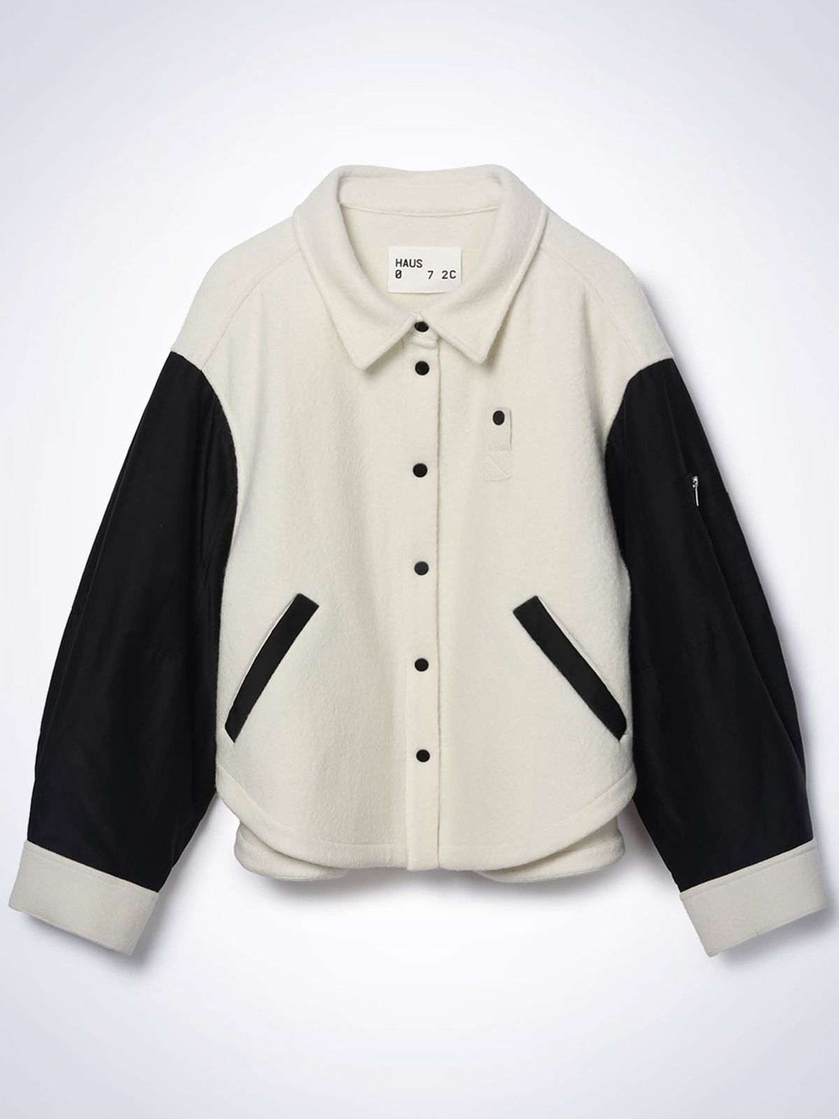 하우스공칠이씨(HAUS072C) COLOR BLOCK SHIRTS JACKET IVORY
