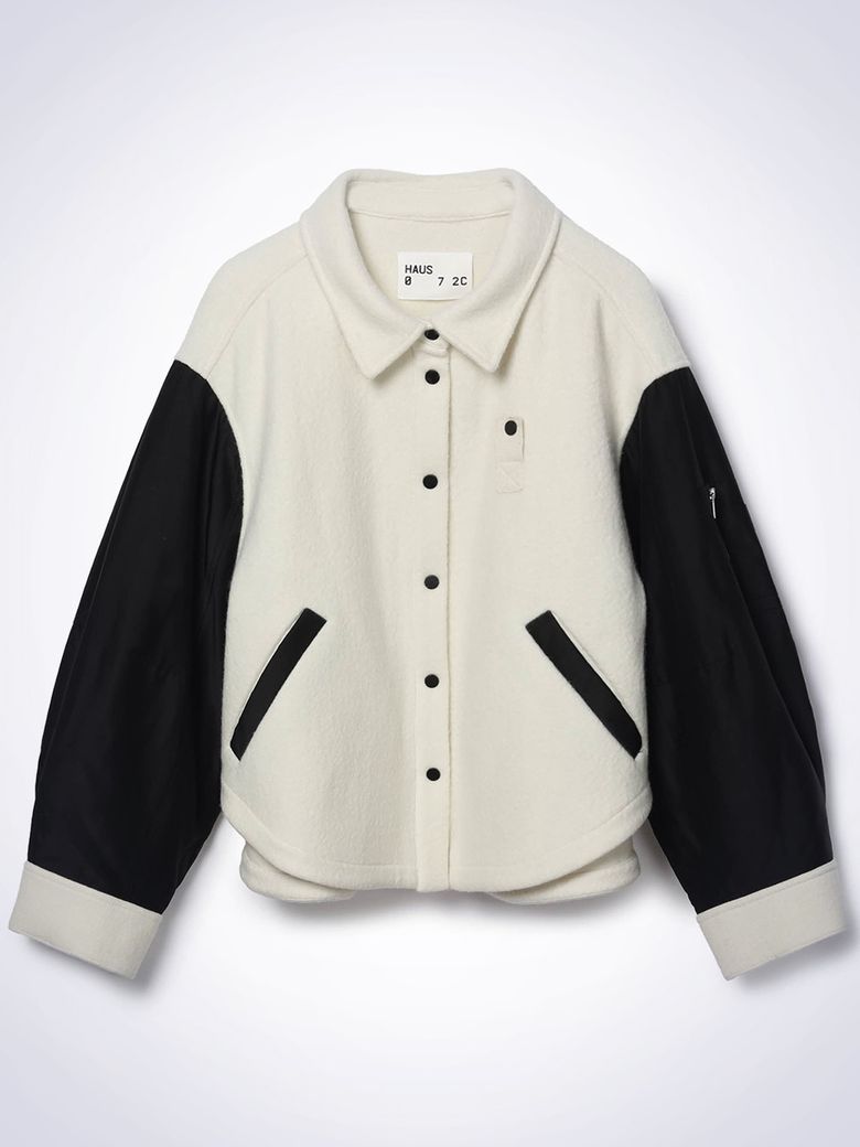 COLOR BLOCK SHIRTS JACKET IVORY