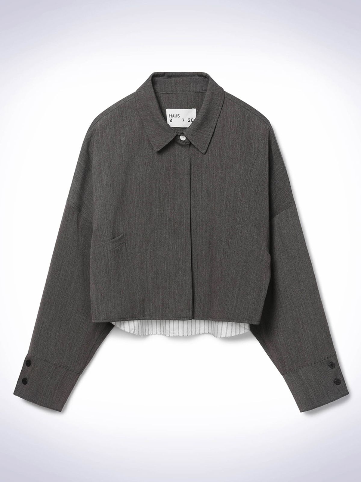 하우스공칠이씨(HAUS072C) WOOL MIX CROP JACKET BROWN