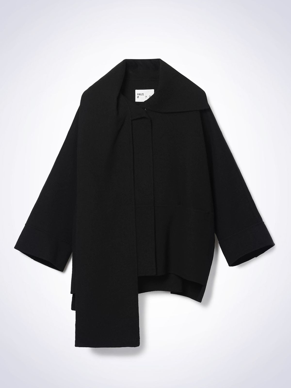 하우스공칠이씨(HAUS072C) SCARF HANDMADE COAT BLACK