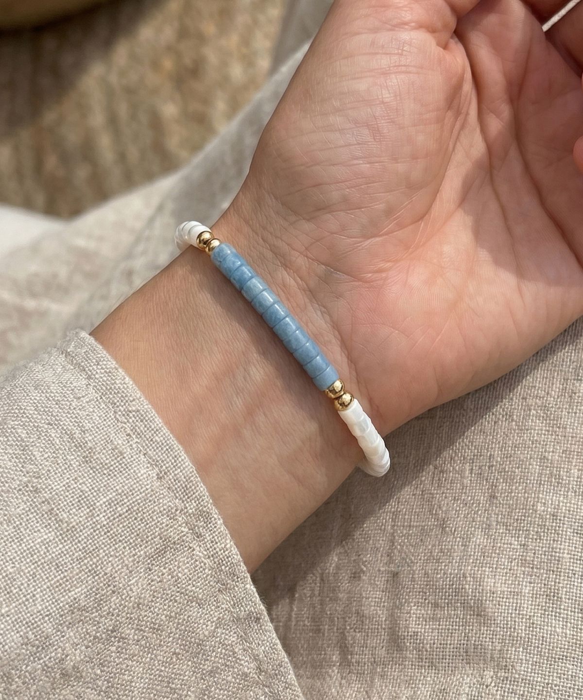 쥴리어스(JULIUS1) blue breads bracelet JSB-010