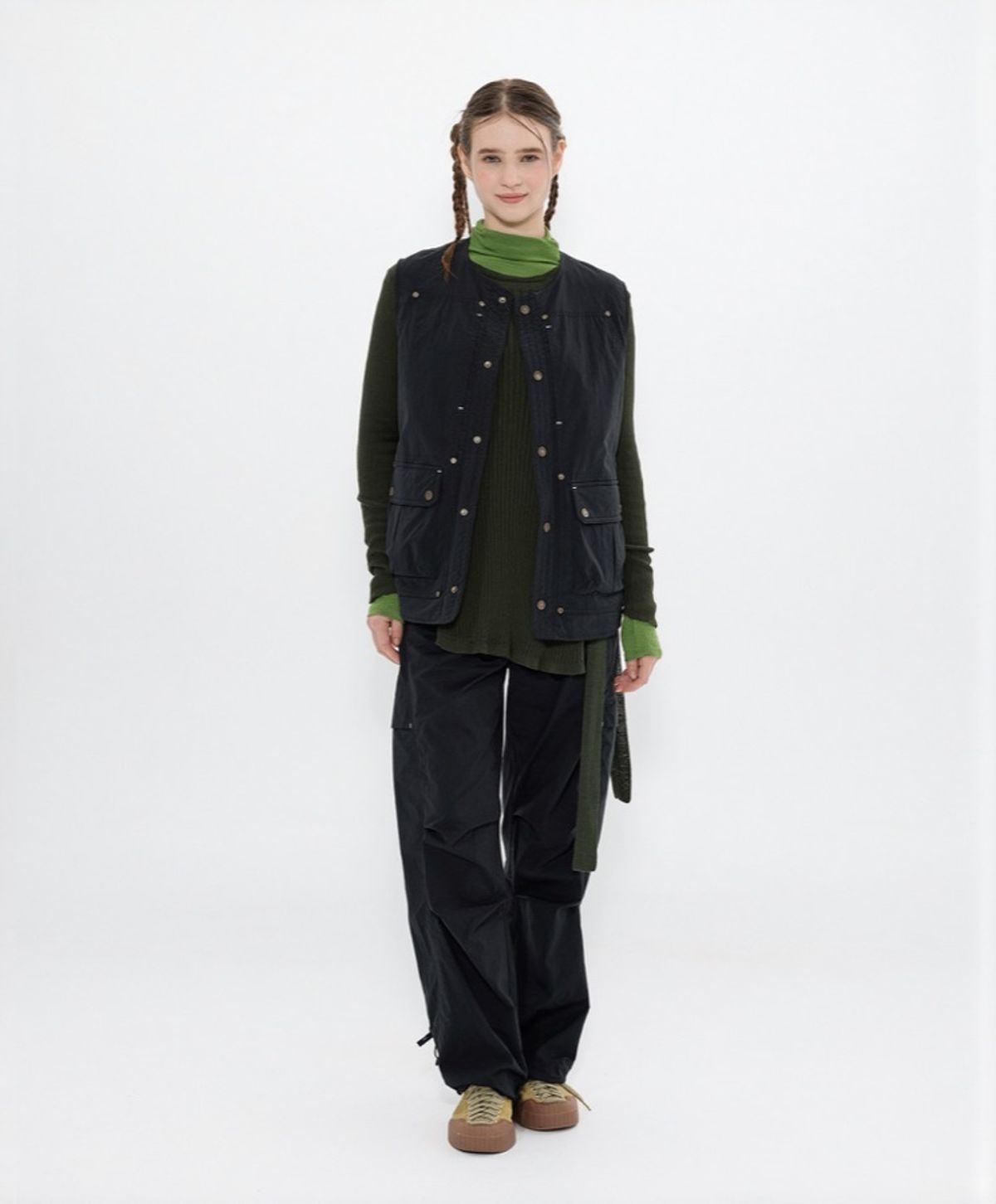 누크피터(NUUKFITTER) 838 CURVED STRING PANTS_WOMEN [BLACK]
