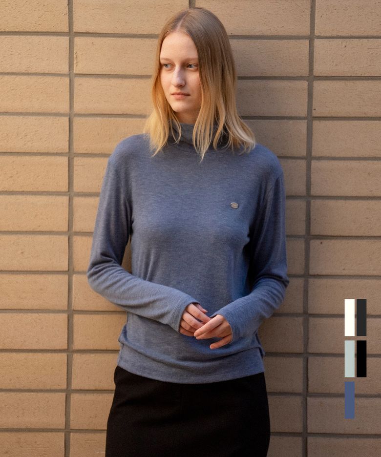 Basic turtleneck T-shirt [KNFW04TS01]_[5color]