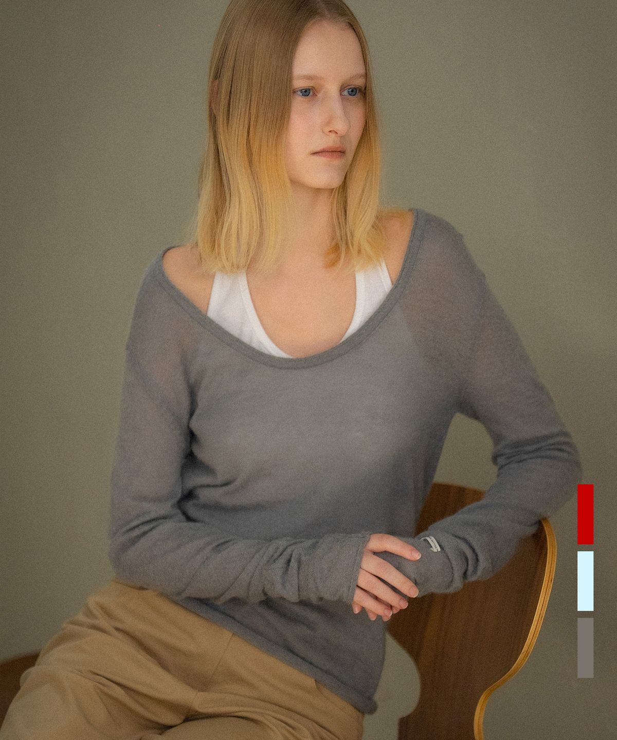 노운베러(KNOWNBETTER) Scoop-neck longsleeve alpaca knit top [KNFW04SW01]_[3color]