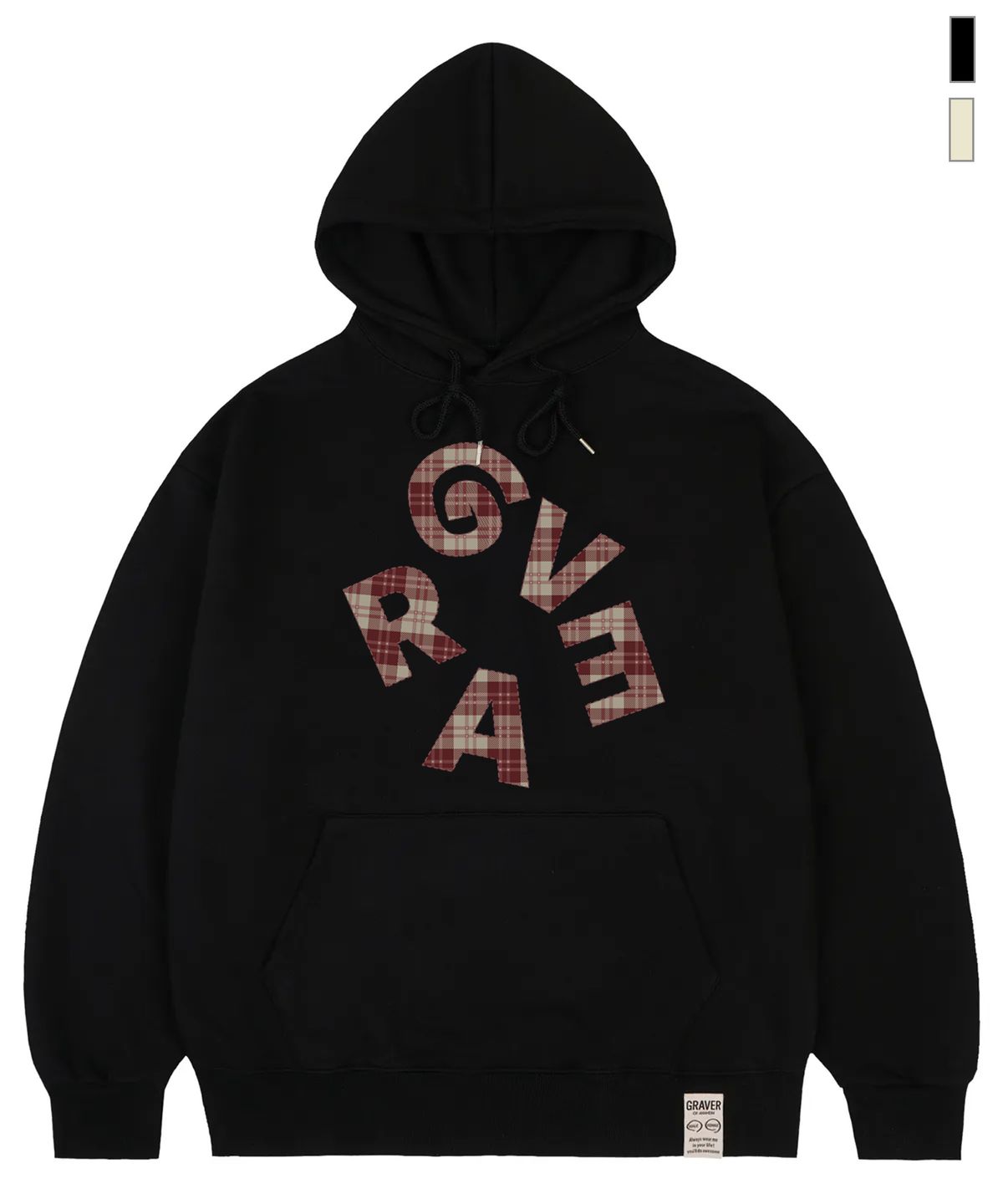 그레이버(GRAVER) [UNISEX]G CHECK RED 후드티_2color