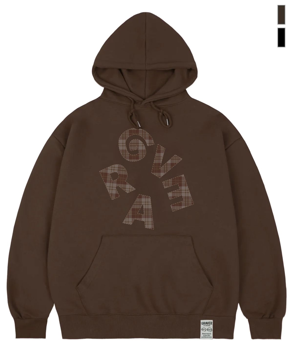 그레이버(GRAVER) [UNISEX]G CHECK 후드티_2color