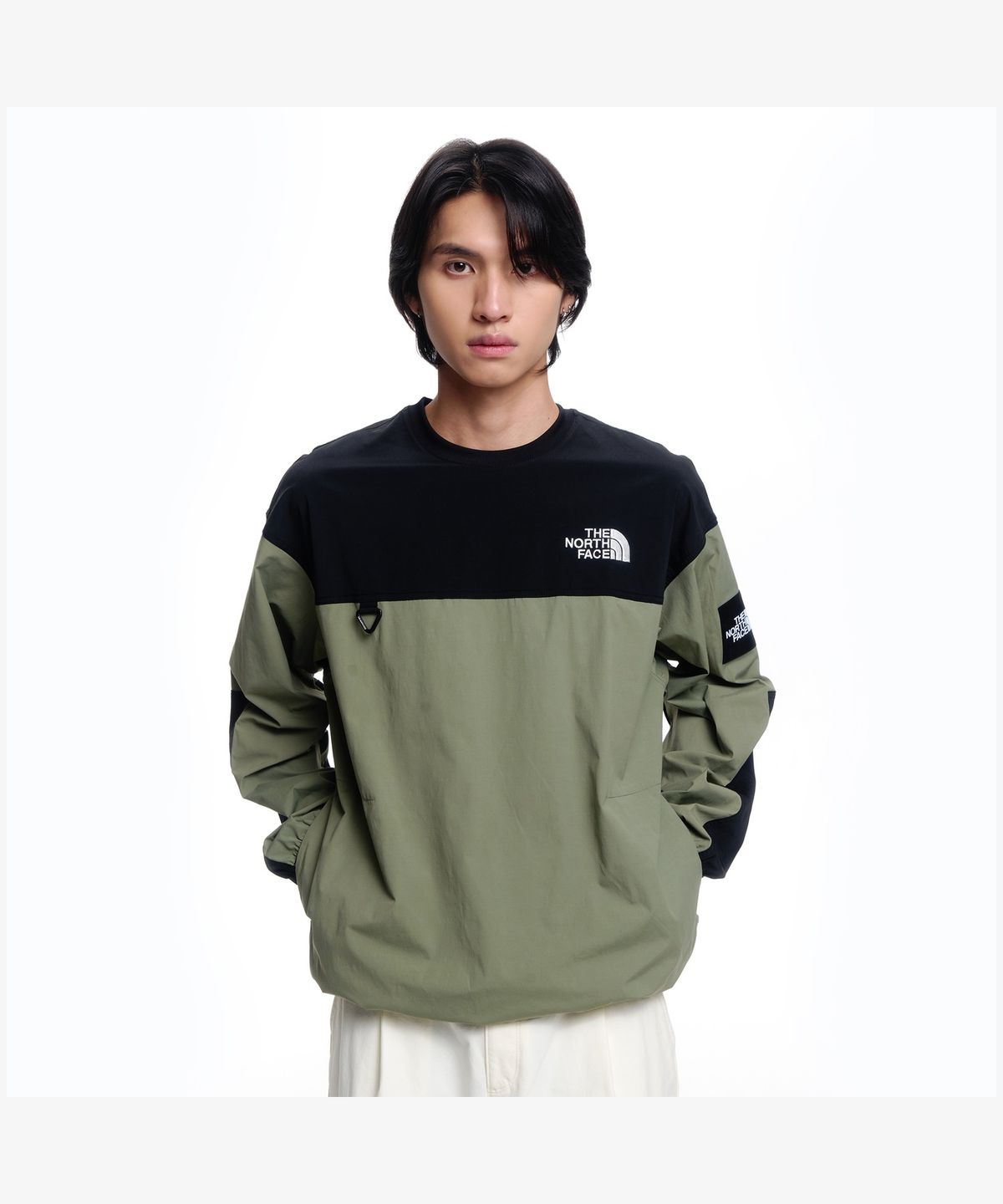 노스페이스(THE NORTH FACE) NM5MR57J 화이트라벨 알바니 EX 크루넥 LIGHT KHAKI