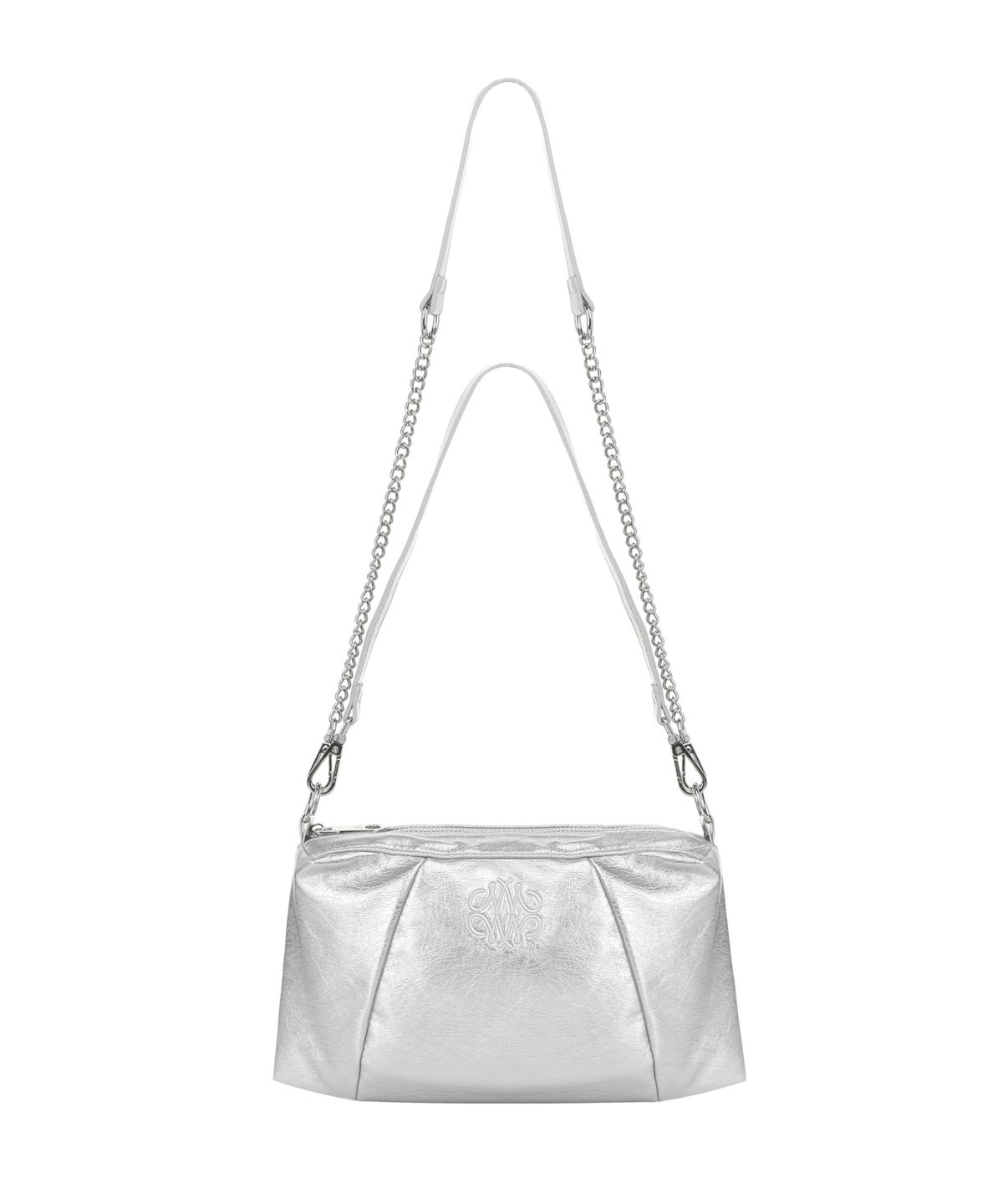 닉앤니콜(NICK&NICOLE) NICOLE SQUARE SHOULDER MINI CHAIN BAG_SILVER