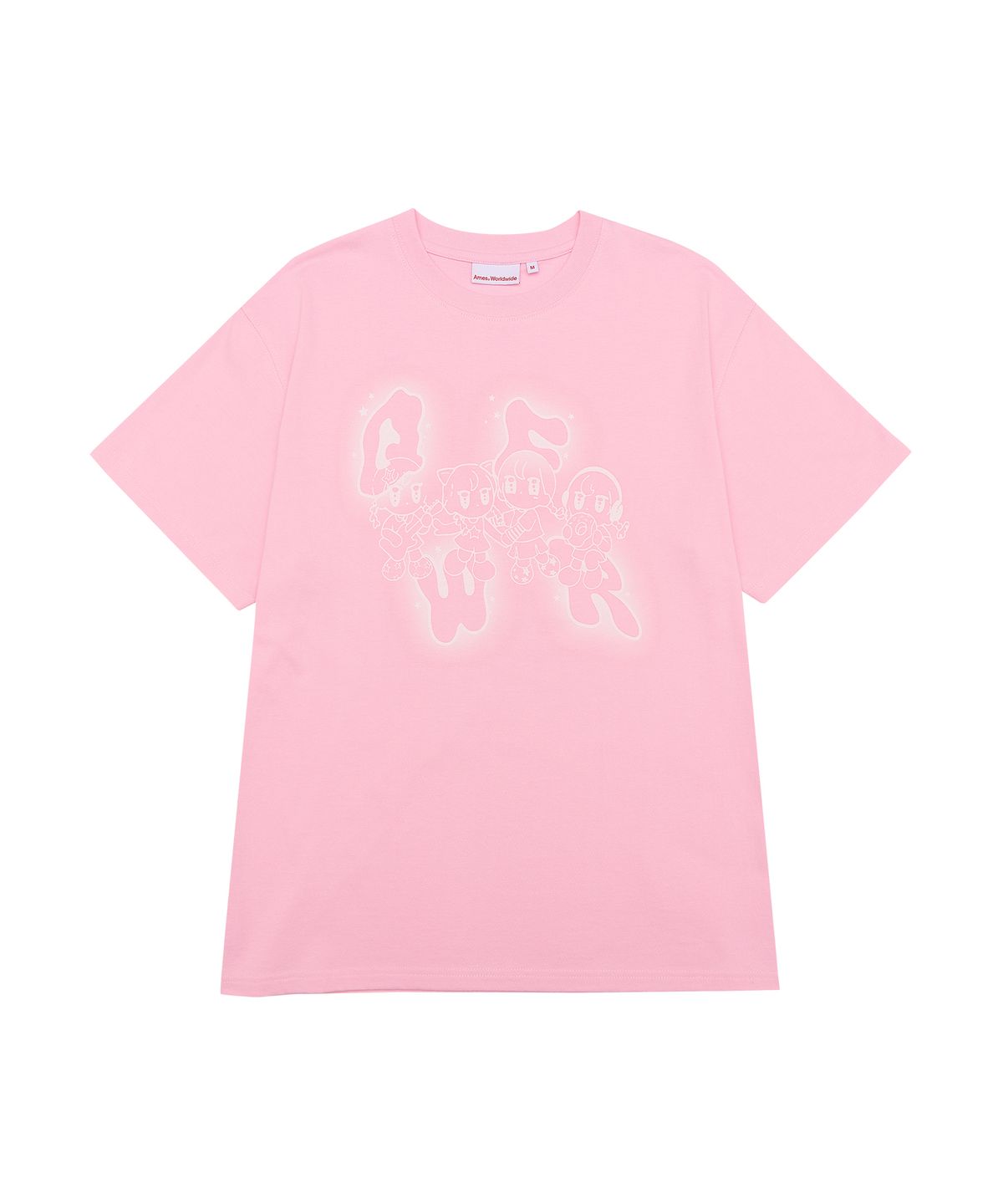아메스 월드와이드(AMES-WORLDWIDE) QWER CHARACTER TEE PINK