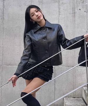 9215 레더 자켓 (BLACK)