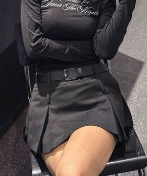 레더 100 블랙 클래식 스퀘어 벨트 (SILVER)