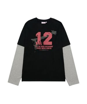 QWER NUMBERING LAYERED LS TEE BLACK