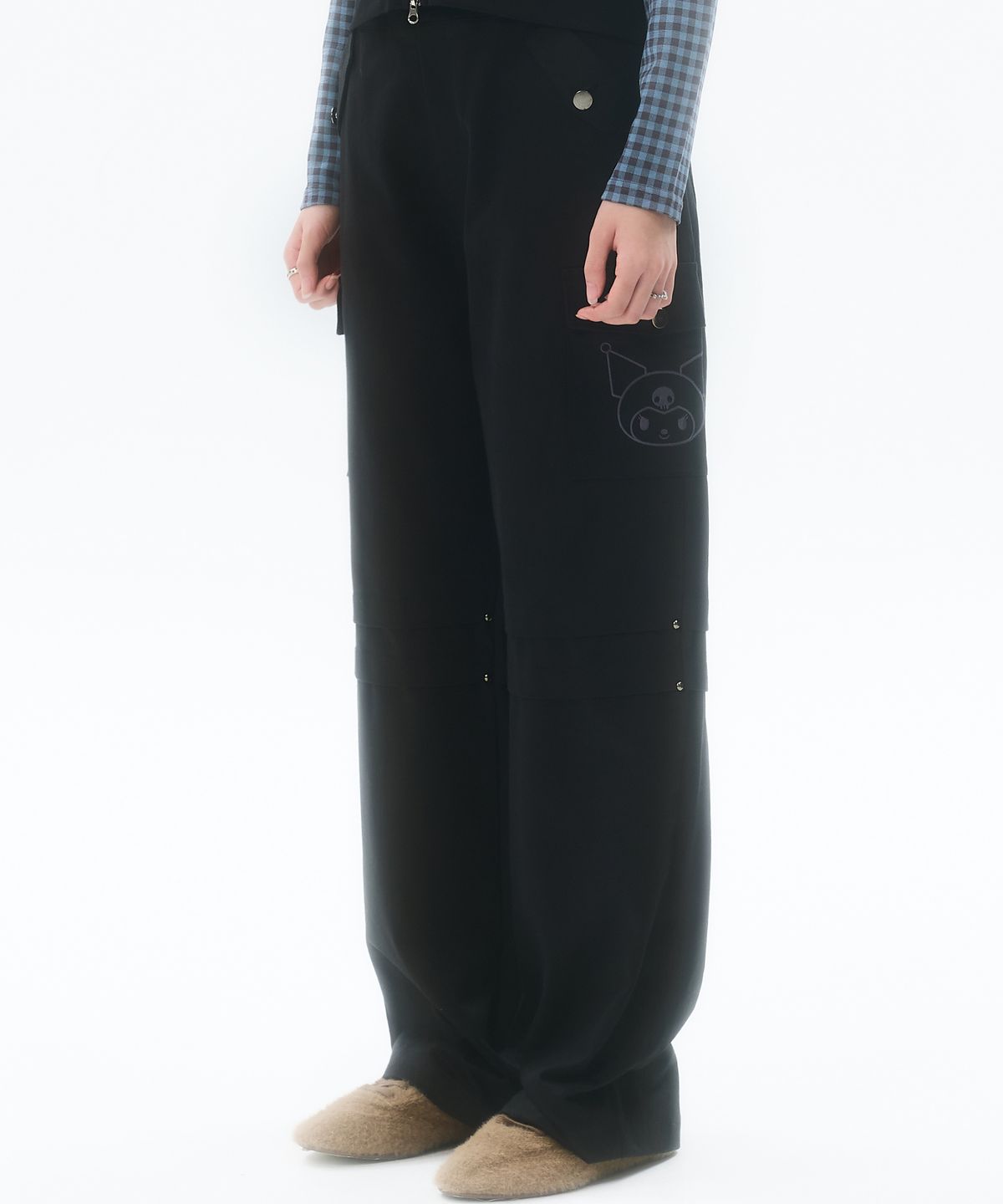 러브이즈트루(LUVISTRUE) [KUROMI] WIDE COTTON PANTS(BLACK)