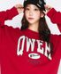 QWER BASIC APPLIQUE SWEATSHIRT RED