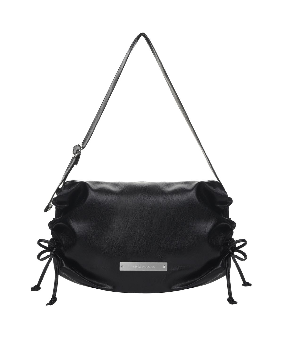 닉앤니콜(NICK&NICOLE) CRYSTAL SHIRRING SQUARE SHOULDER BAG_BLACK