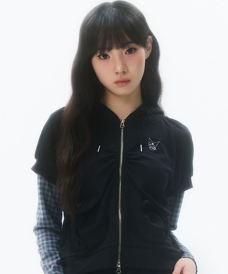 [KUROMI] HOODED ZIPUP(BLACK)