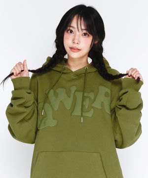 QWER BIG TYPO HOODIE GREEN