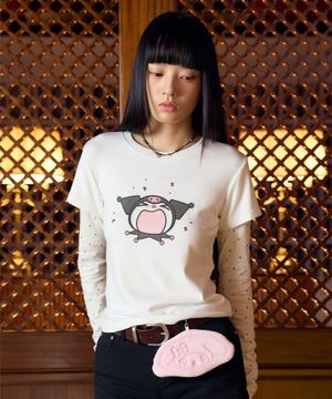 KUROMI CRYBABY LAYERED T-SHIRT(WHITE)