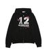 QWER NUMBERING HOODIE ZIP-UP BLACK