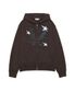 QWER NUMBERING HOODIE ZIP-UP BROWN