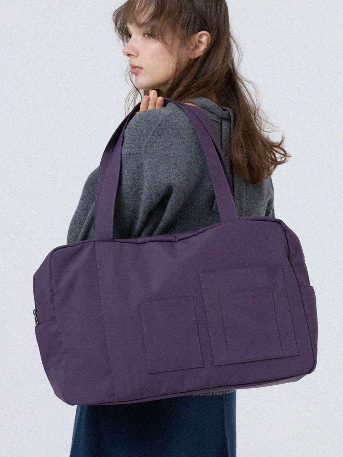 아코크(ACOC) Grid Duffle L Bag_Purple