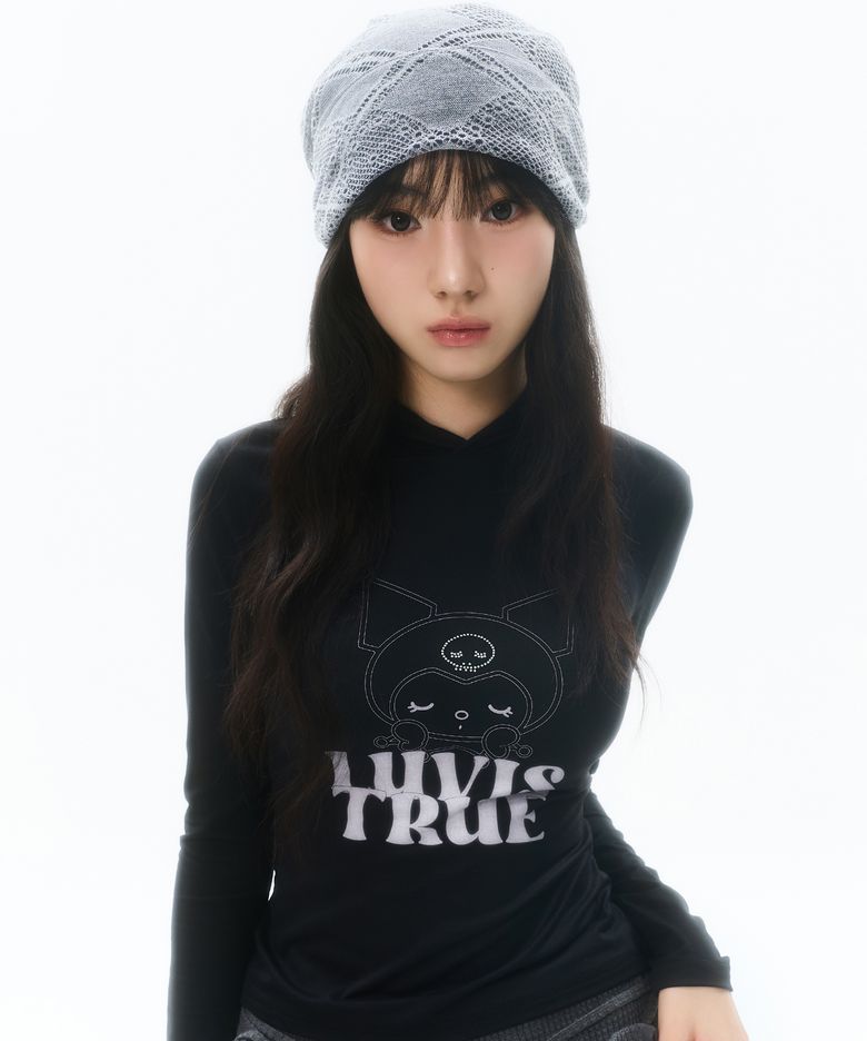 [KUROMI] HOOD T-SHIRT(BLACK)